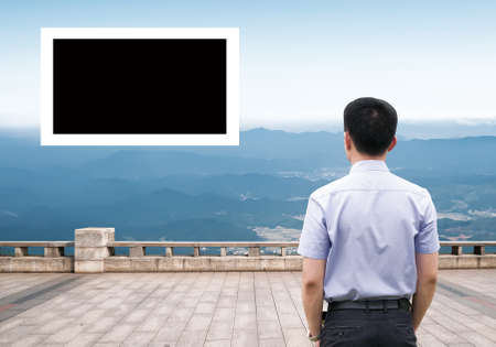 Businessman hopeful for the futureの写真素材