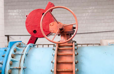 Water pumping station - water treatment plant within the pumps and pipelinesの写真素材