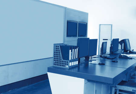 Modern plant control room and computer monitors