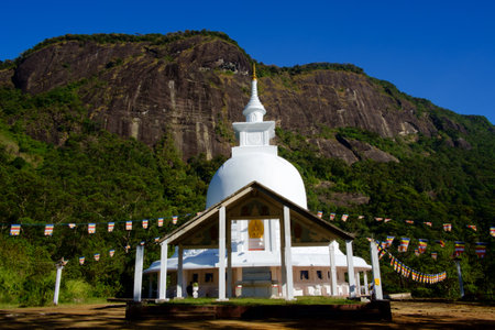 A Buddhist Stupa in the mountain area of Adams Peak.の写真素材
