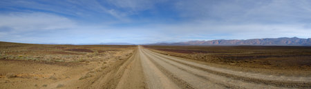 Long and desolate road in South Africa.の写真素材