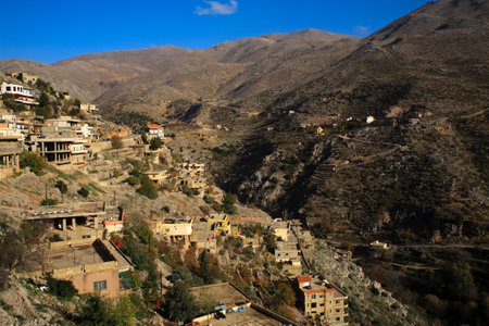 The southern Lebanese town of Shebaa which sits on the border between Israel.の写真素材