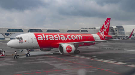 Airasia Airbus a320neo 9M-AGF pushed back at KLIA2