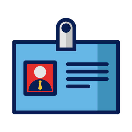 ID card icon is an employee's identity in a company in the form of printed on small paper that is hung on the chestのイラスト素材