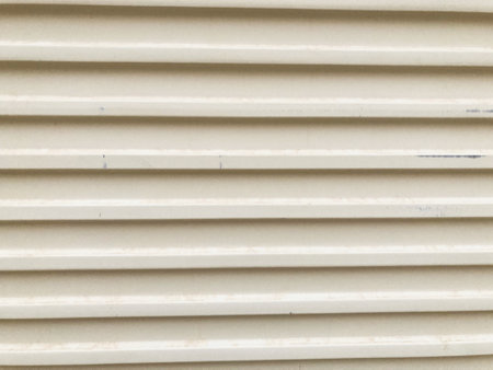 Close up of white blinds on window. Background and texture.の写真素材