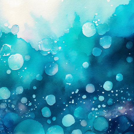 Abstract watercolor background. Hand-drawn illustration. Blue and white colors.の素材