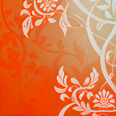 Abstract floral background with swirls and flowers, element for design, vector illustrationの素材