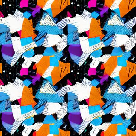 Seamless background pattern. Abstract geometric pattern in bright colors.の素材