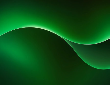 abstract background with glowing lines in green and black colors, illustrationの素材