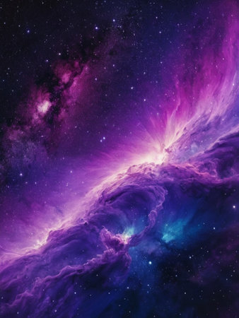 Stars of a planet and galaxy in a free space Elements of this image furnished by NASAの素材