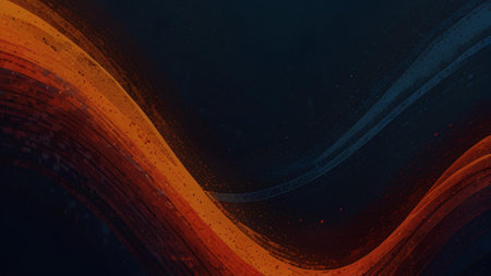 Abstract background with red, orange and blue waves. Vector illustration.の素材