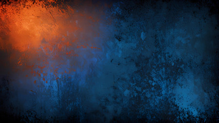 Blue and orange abstract background with grunge texture. Copy space.の素材
