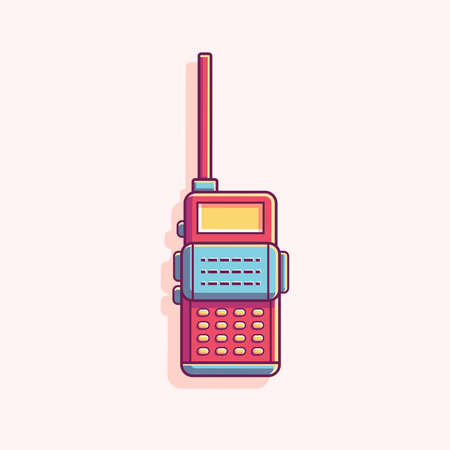 Walkie Talkie vector illustration, talkie walkie radio flat vector design, walkie talkie vector icon illustrationのイラスト素材