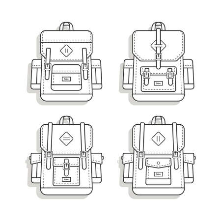 Vintage Retro Backpack icon vector, travelling backpack icon vector, backpack iconのイラスト素材