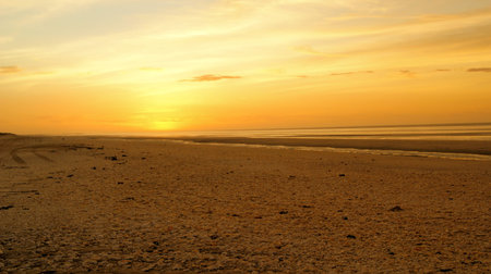 Sunset and Shells at Eighty Mile Beach, Western Australiaのeditorial素材