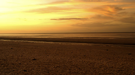 Eighty Mile Beach in Western Australia at Sunsetのeditorial素材