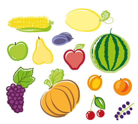 fruits and vegetablesのイラスト素材