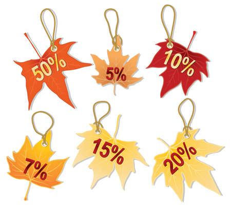 autumn leaves with discountのイラスト素材