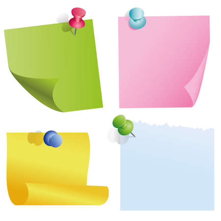 blank color items with pinsのイラスト素材