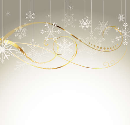 snowflakes and curves on a winter backgroundのイラスト素材