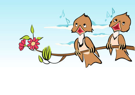 cartoon birds のイラスト素材