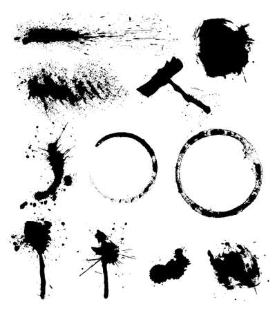set of ink blotsのイラスト素材