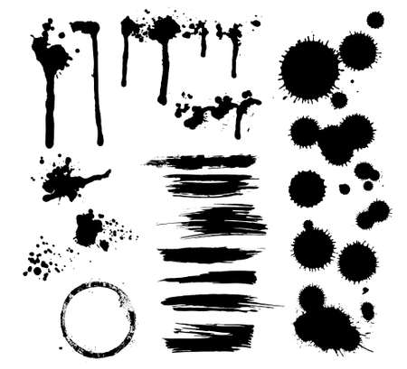 set of ink blotsのイラスト素材
