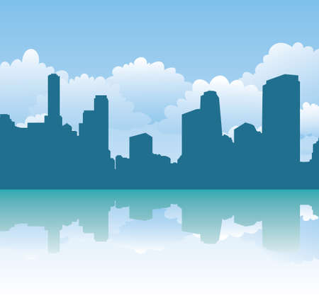 urban silhouetteのイラスト素材