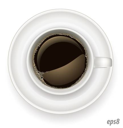 realistic white cup of coffeeのイラスト素材