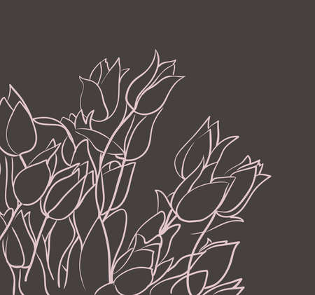 floral background with tulipsのイラスト素材