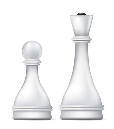 white queen and pawn のイラスト素材