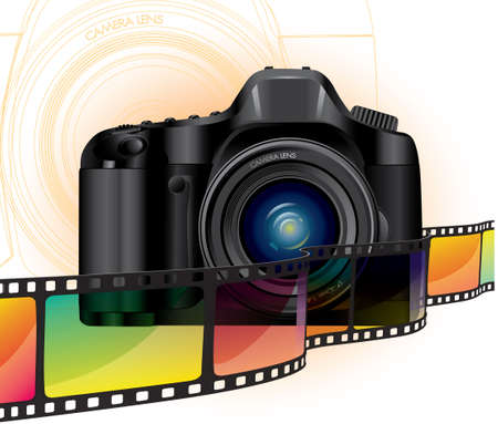 professional camera and color filmのイラスト素材