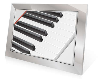 piano close-up in a frameのイラスト素材