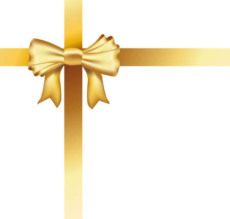 realistic golden ribbon. mesh usedのイラスト素材