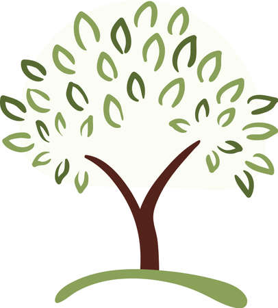 simple symbol of tree with green leavesのイラスト素材