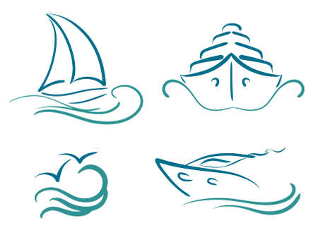yachting symbols のイラスト素材