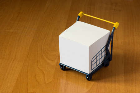 block of paper notes on office tableの写真素材