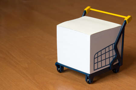 block of paper notes on office tableの写真素材