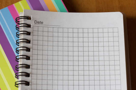 open notebook close-up on office tableの写真素材