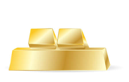 golden bars on white backgroundのイラスト素材