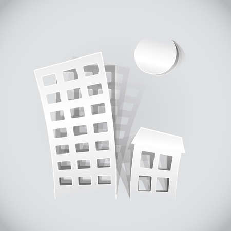 real estate symbols made of paperのイラスト素材