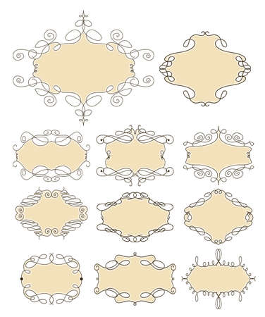 set of vintage framesのイラスト素材
