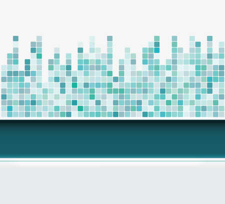abstract green mosaic square background のイラスト素材