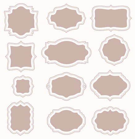 set of vintage framesのイラスト素材