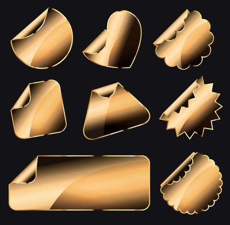 golden stickersのイラスト素材