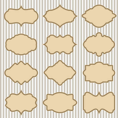 set of vintage framesのイラスト素材