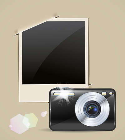 camera and vintage picture frameのイラスト素材