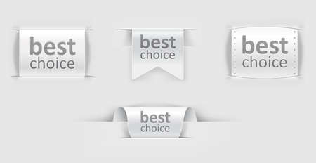 set of paper labels のイラスト素材