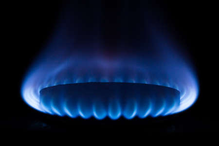 kitchen gas burner on black
