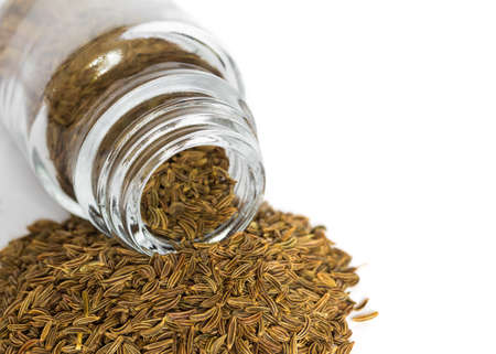 spices in glass bottleの写真素材